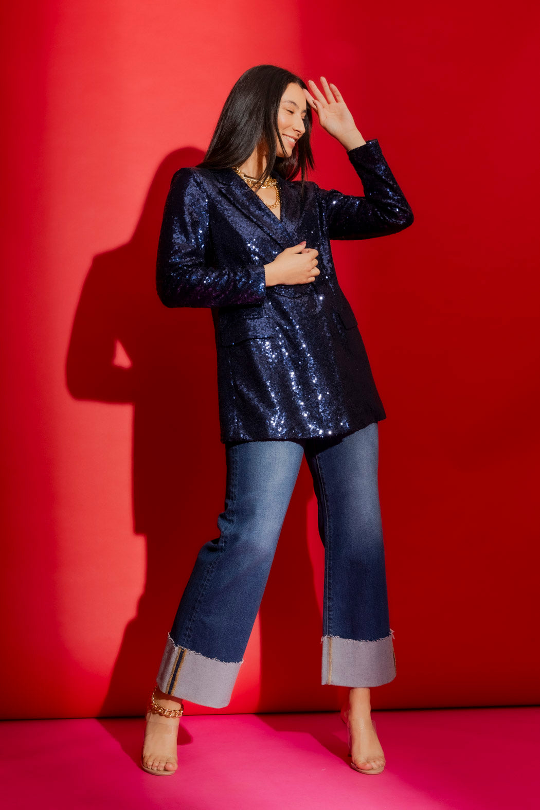 Navy Sequin Blazer