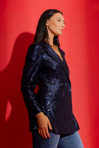 Navy Sequin Blazer