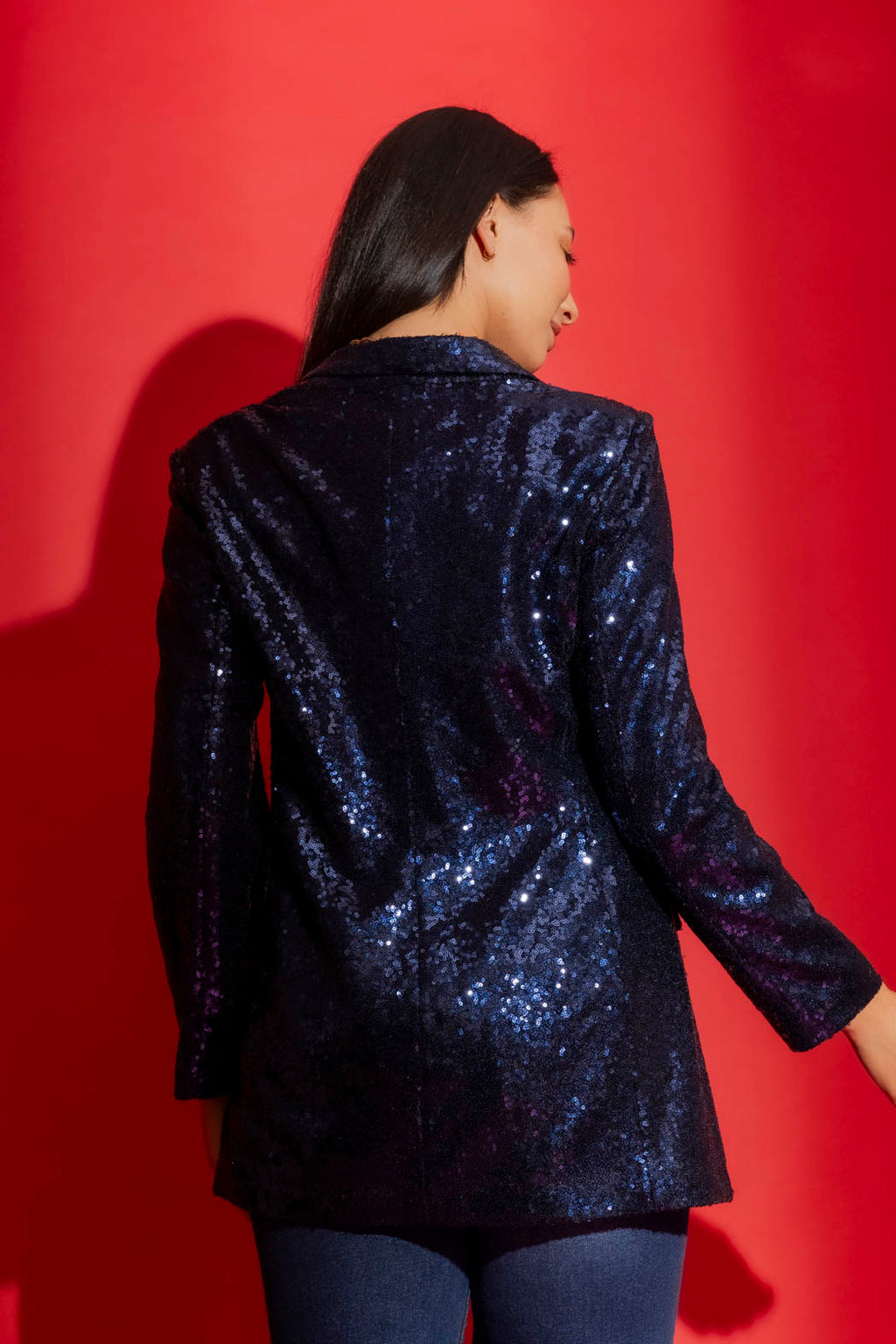 Navy Sequin Blazer