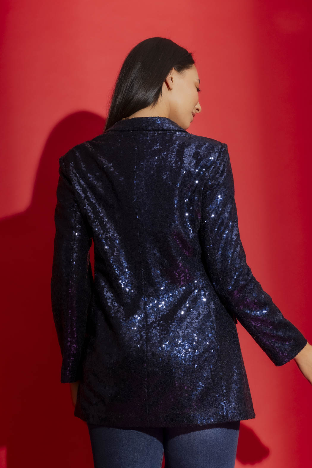 Navy Sequin Blazer