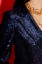 Navy Sequin Blazer
