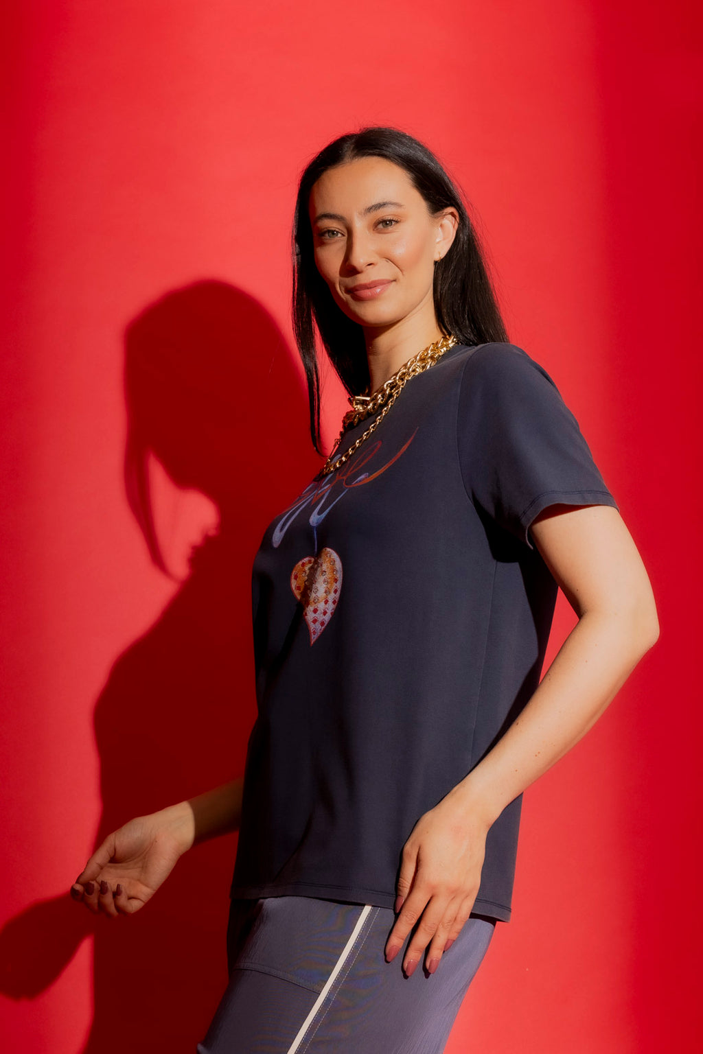 Navy Washed Love Tee