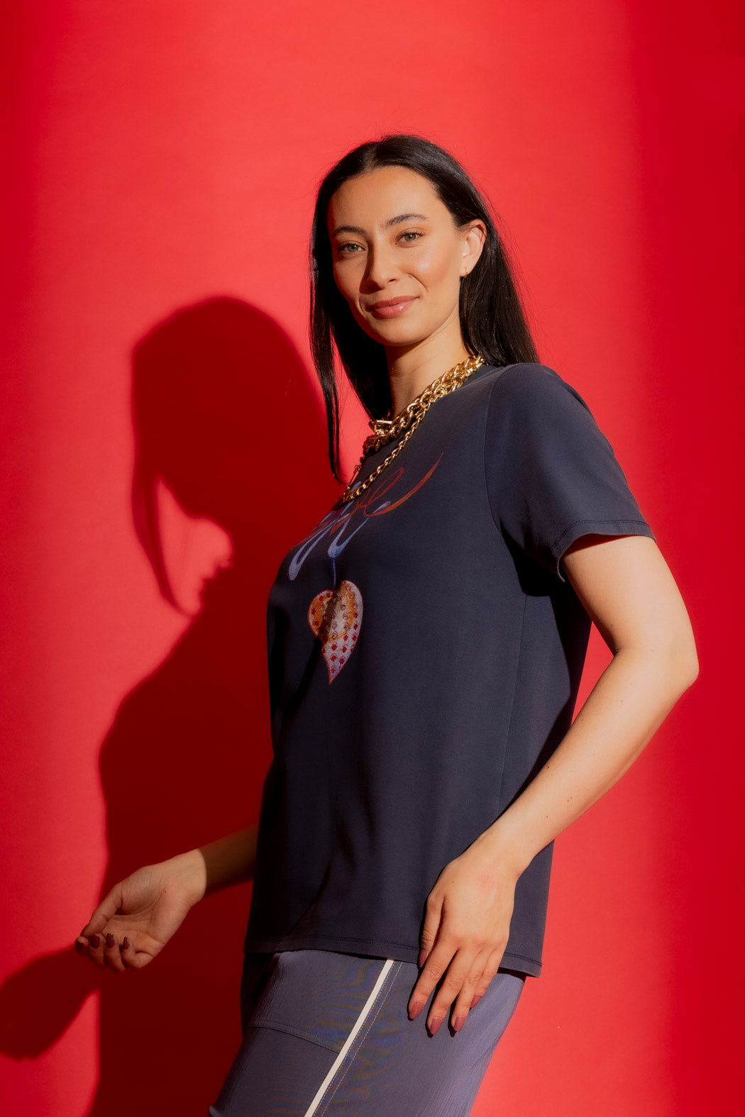 Navy Washed Love Tee