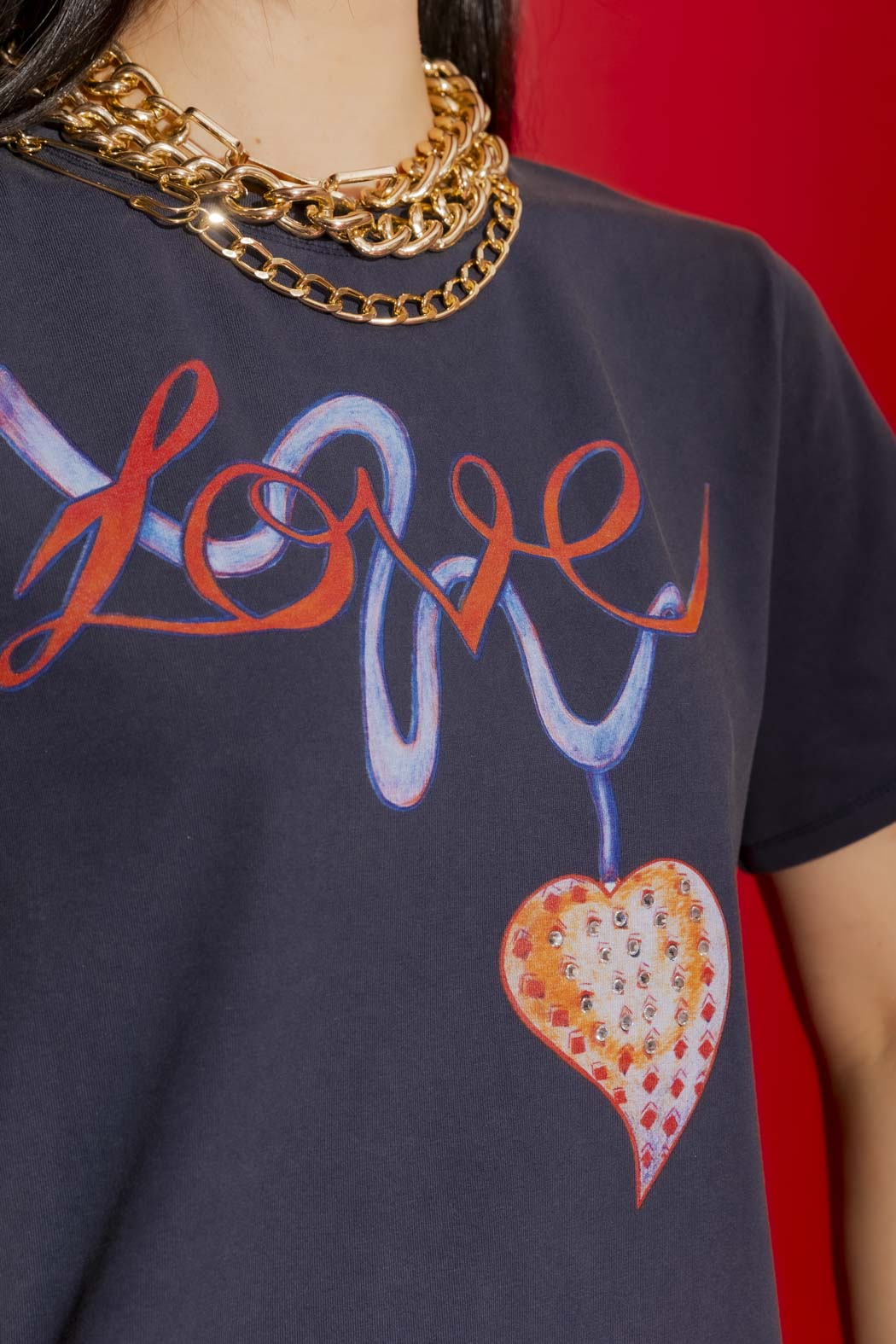 Navy Washed Love Tee