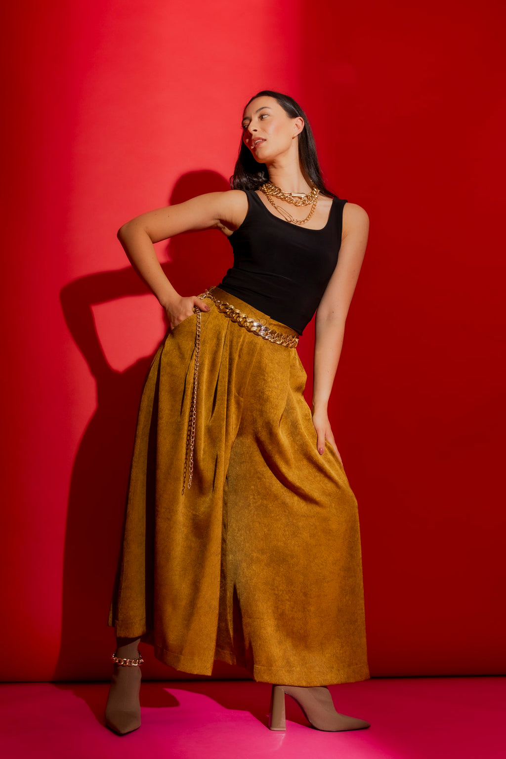 Gold Wide Leg Culotte