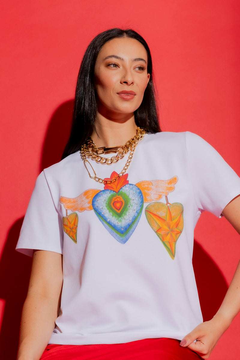 White Washed Heart Tee