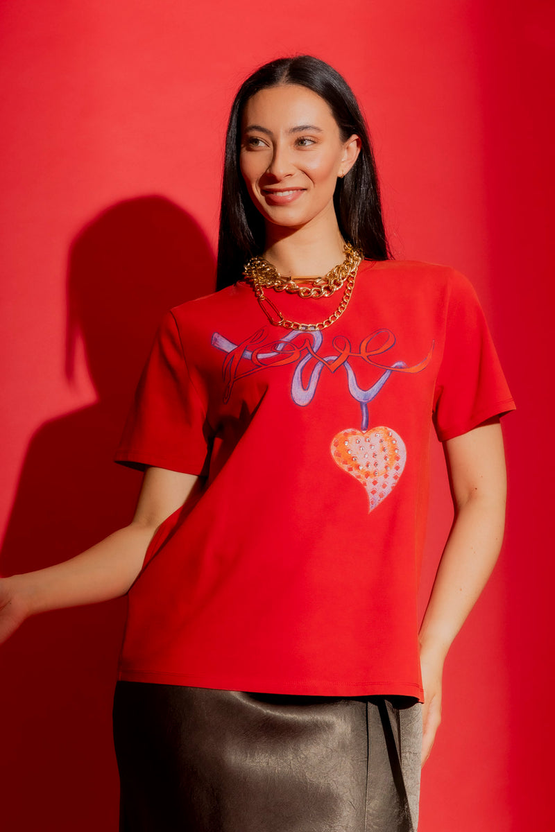 Red Washed Love Tee