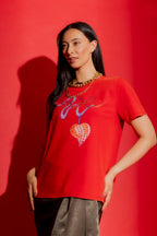 Red Washed Love Tee