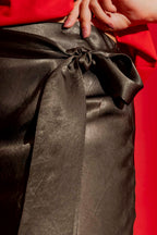 Pewter Bias Belted Skirt