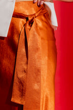 Rust Bias Belted Skirt