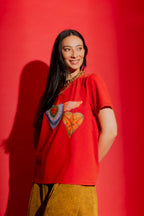 Red Washed Heart Tee
