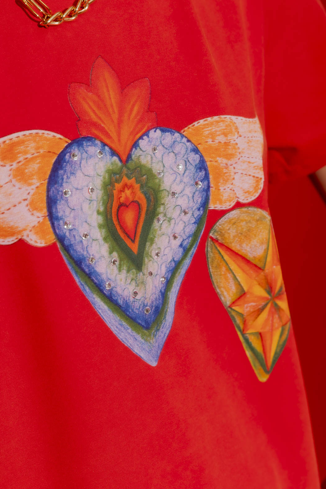 Red Washed Heart Tee