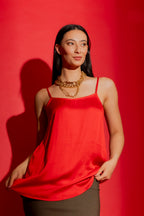Red Silky Lily Cami