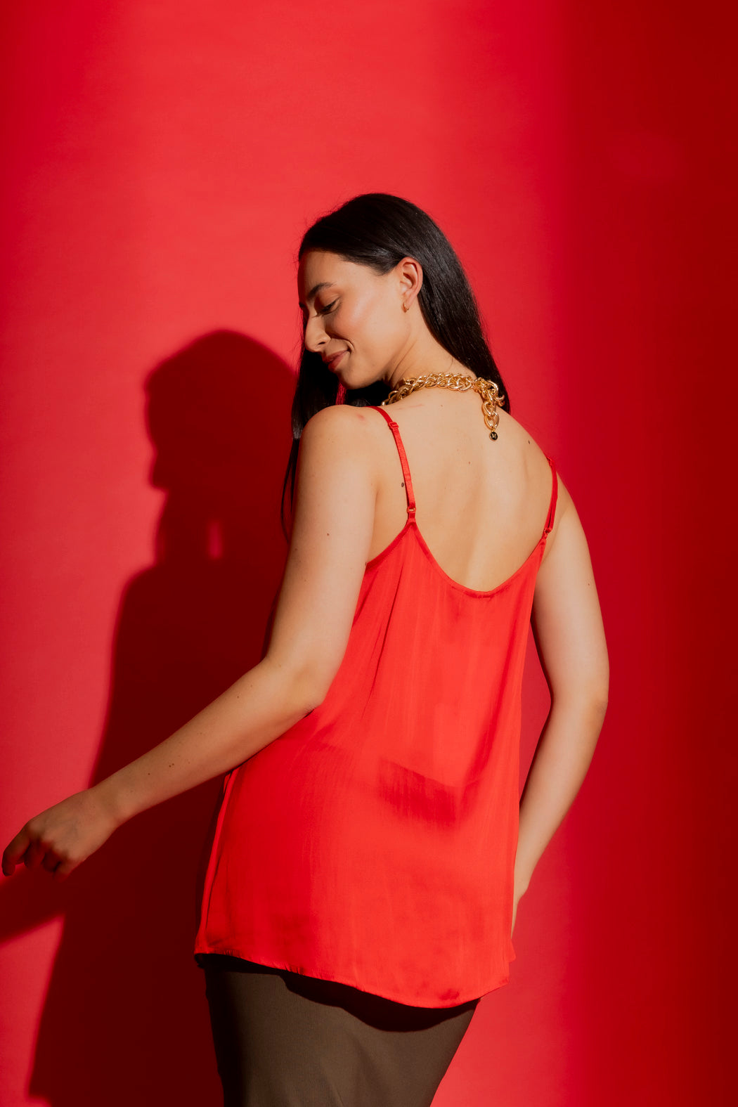 Red Silky Lily Cami