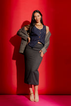 Navy Embellished Vest