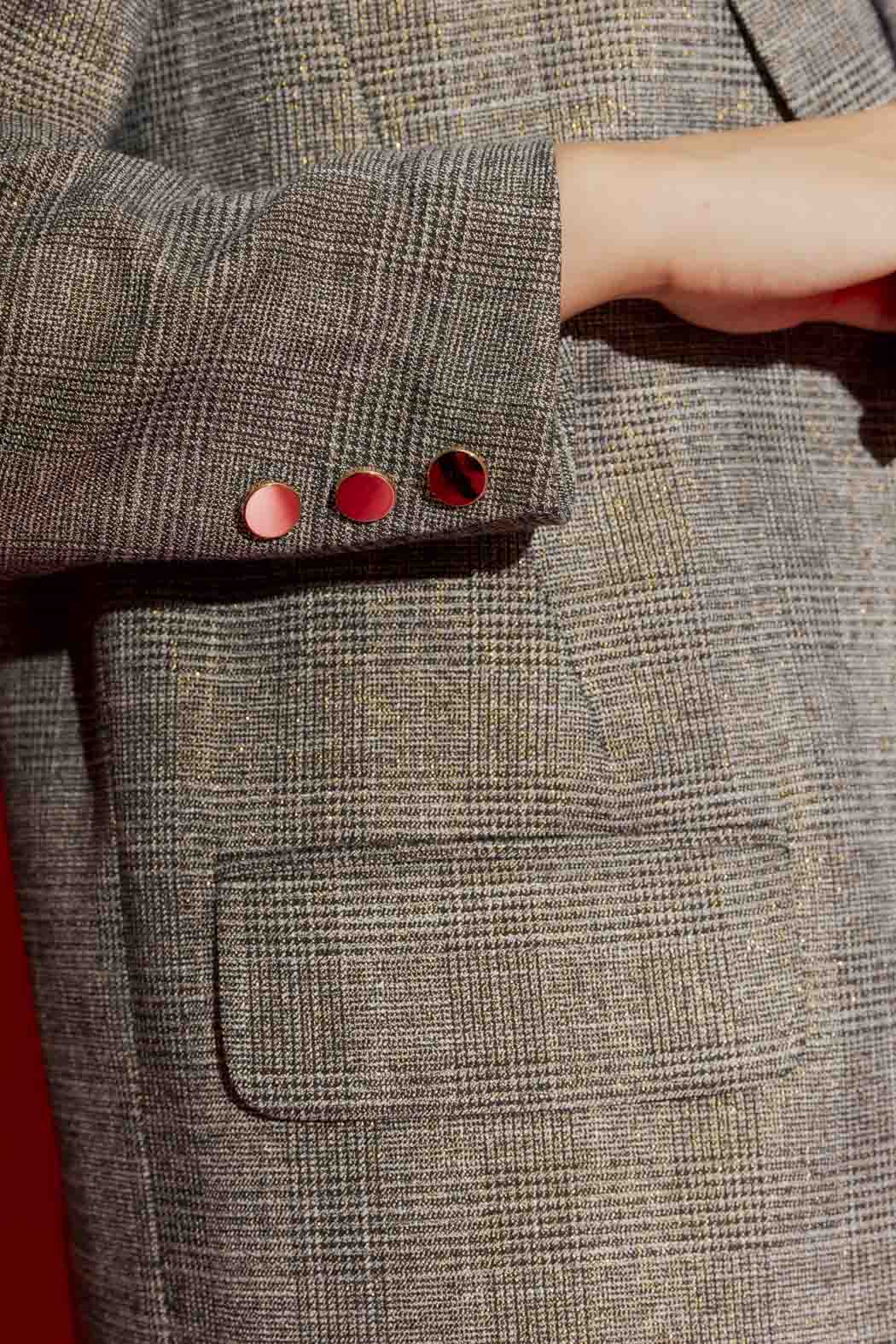 Grey Lurex Boyfriend Blazer Grey Lurex