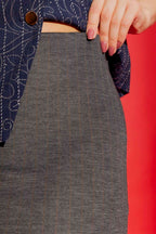 Stripe Double Layer Skirt Grey
