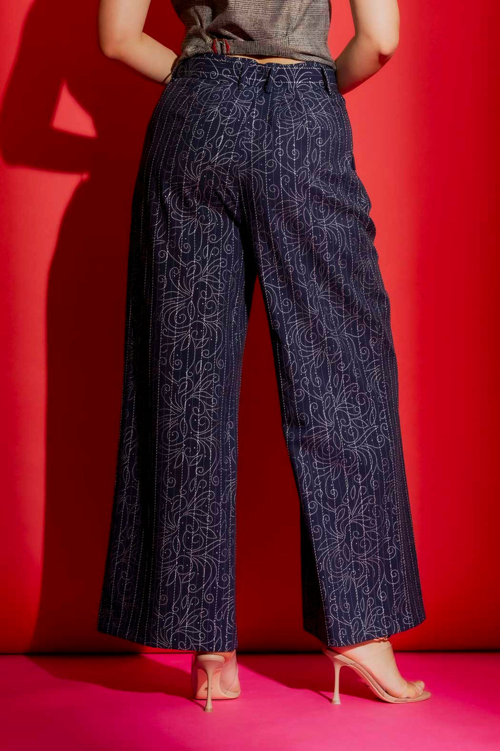Navy Embellished Cleo Pant