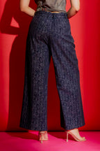 Navy Embellished Cleo Pant