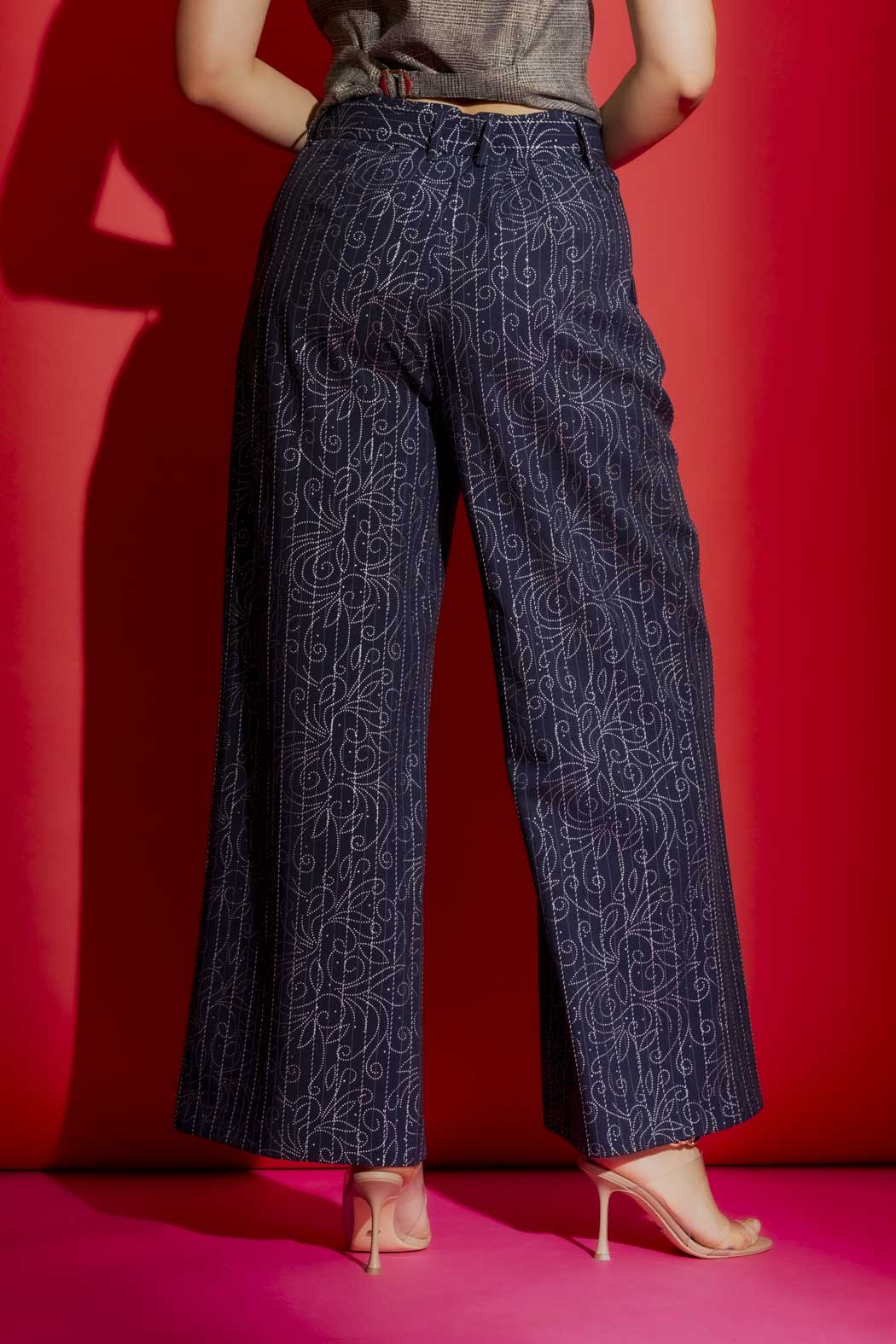 Navy Embellished Cleo Pant