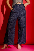Navy Embellished Cleo Pant