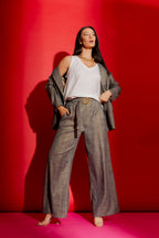 Grey Lurex Cleo Pant Grey Lurex