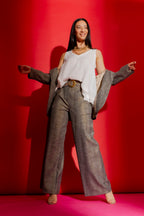 Grey Lurex Cleo Pant Grey Lurex