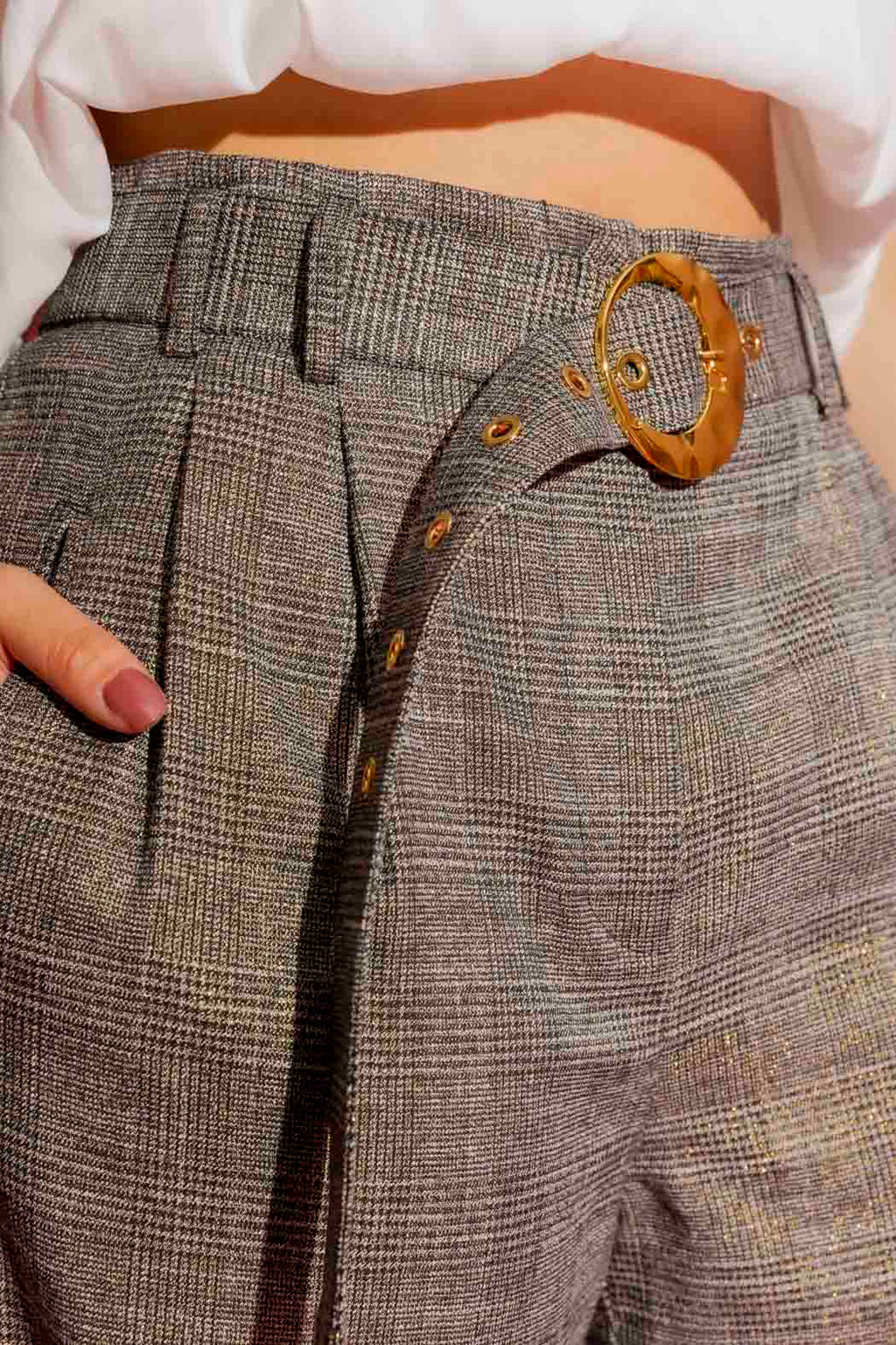 Grey Lurex Cleo Pant Grey Lurex