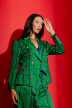 Green/Purple Sisca Midi Blazer