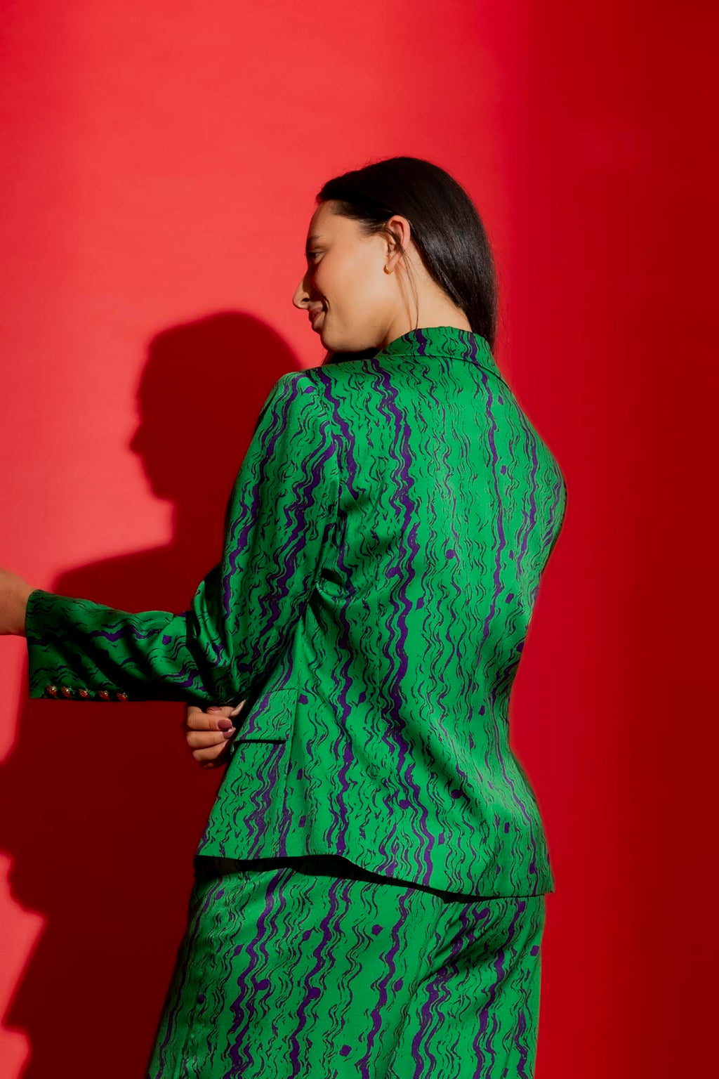 Green/Purple Sisca Midi Blazer