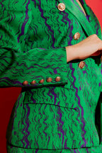 Green/Purple Sisca Midi Blazer