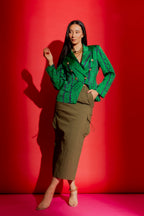 Khaki Parachute Cargo Skirt