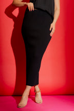 Black Knit Tube Skirt Black