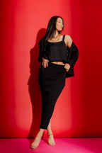 Black Knit Tube Skirt Black