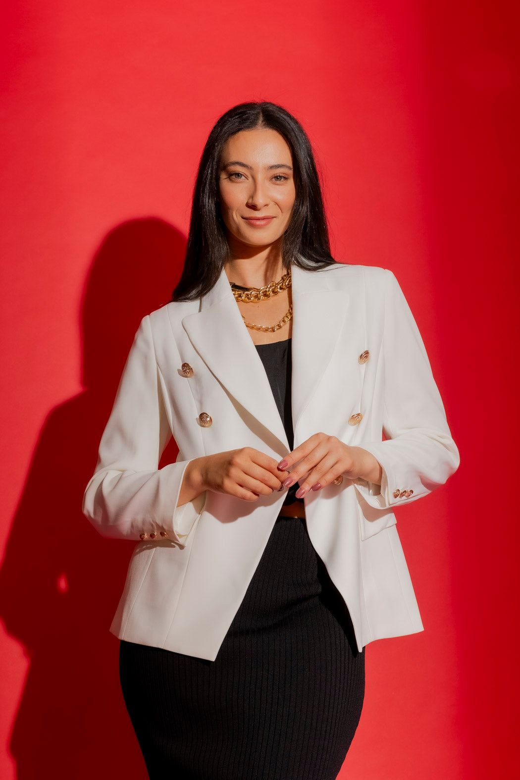 White Shimmer Sisca Blazer