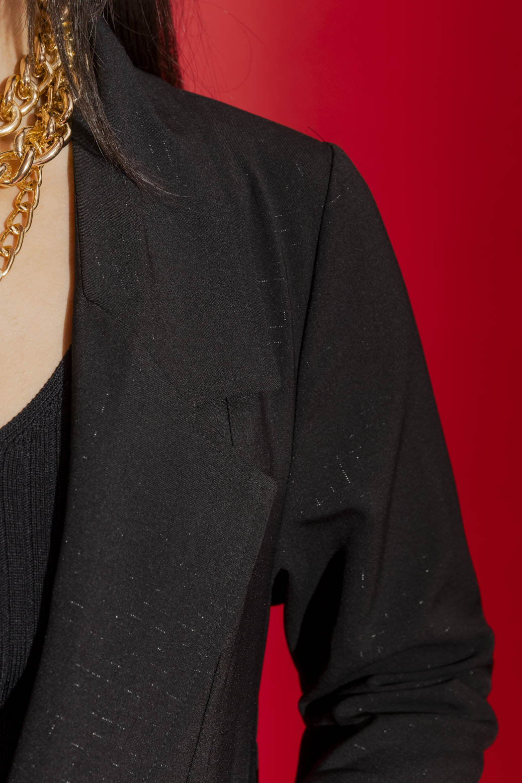 Black Shimmer Trench Coat