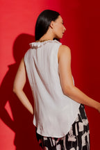 White Double Ruffle Cami