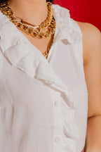 White Double Ruffle Cami