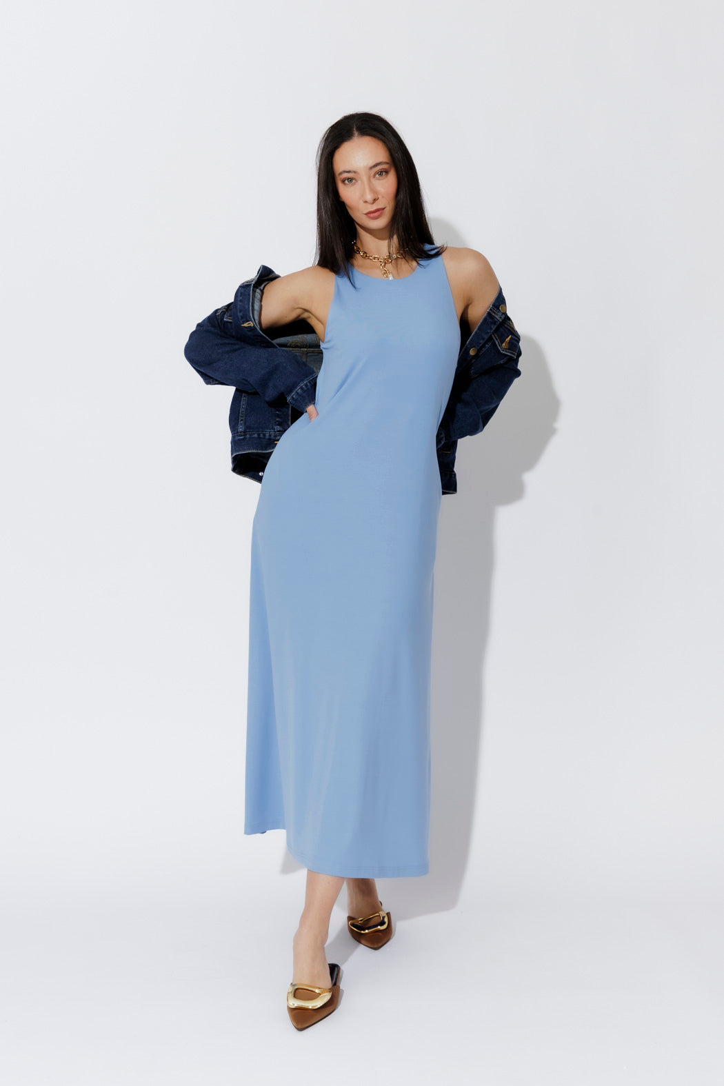 Cornflower Tencel Maxi Dress