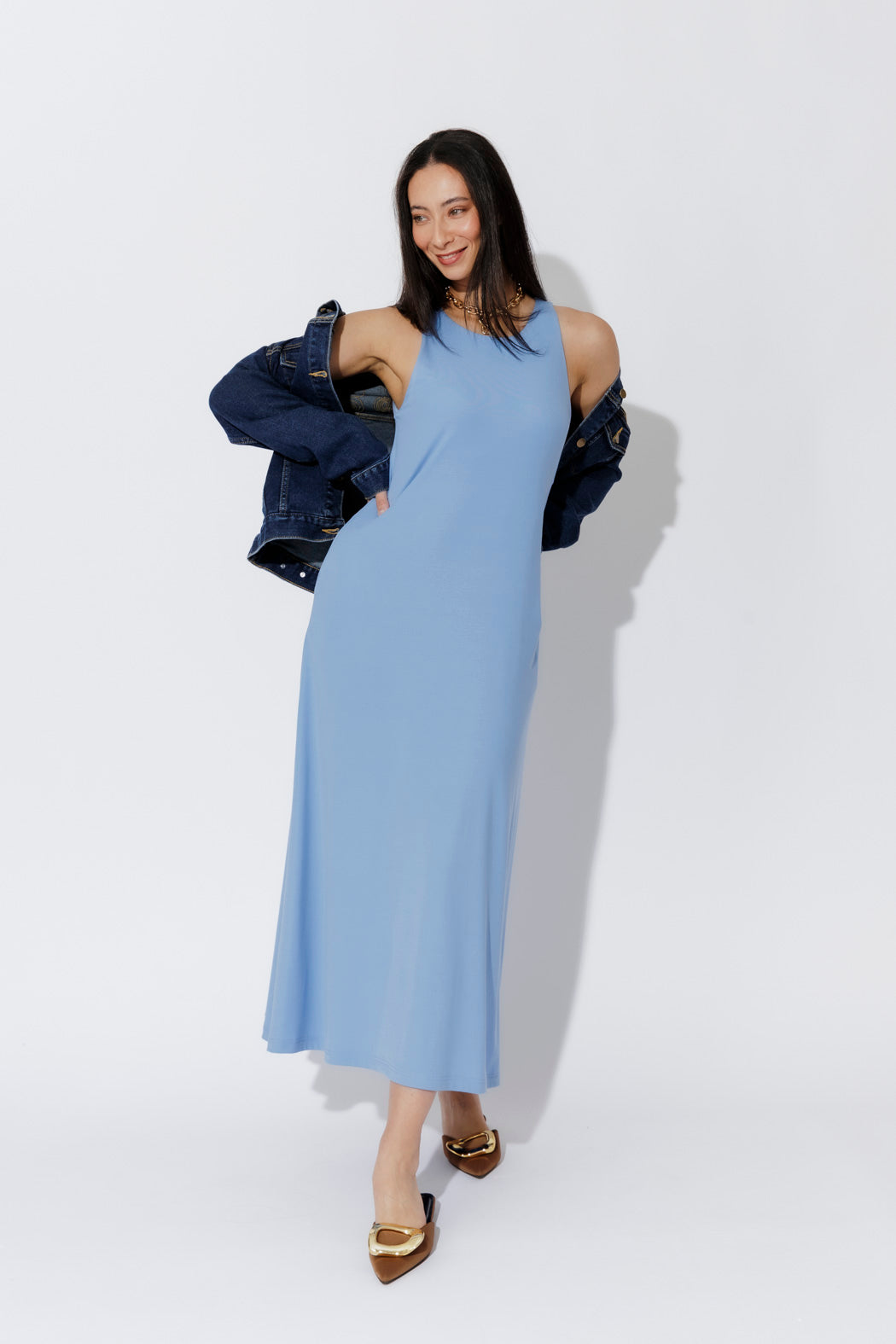 Cornflower Tencel Maxi Dress
