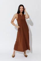 Brown Tencel Maxi Dress