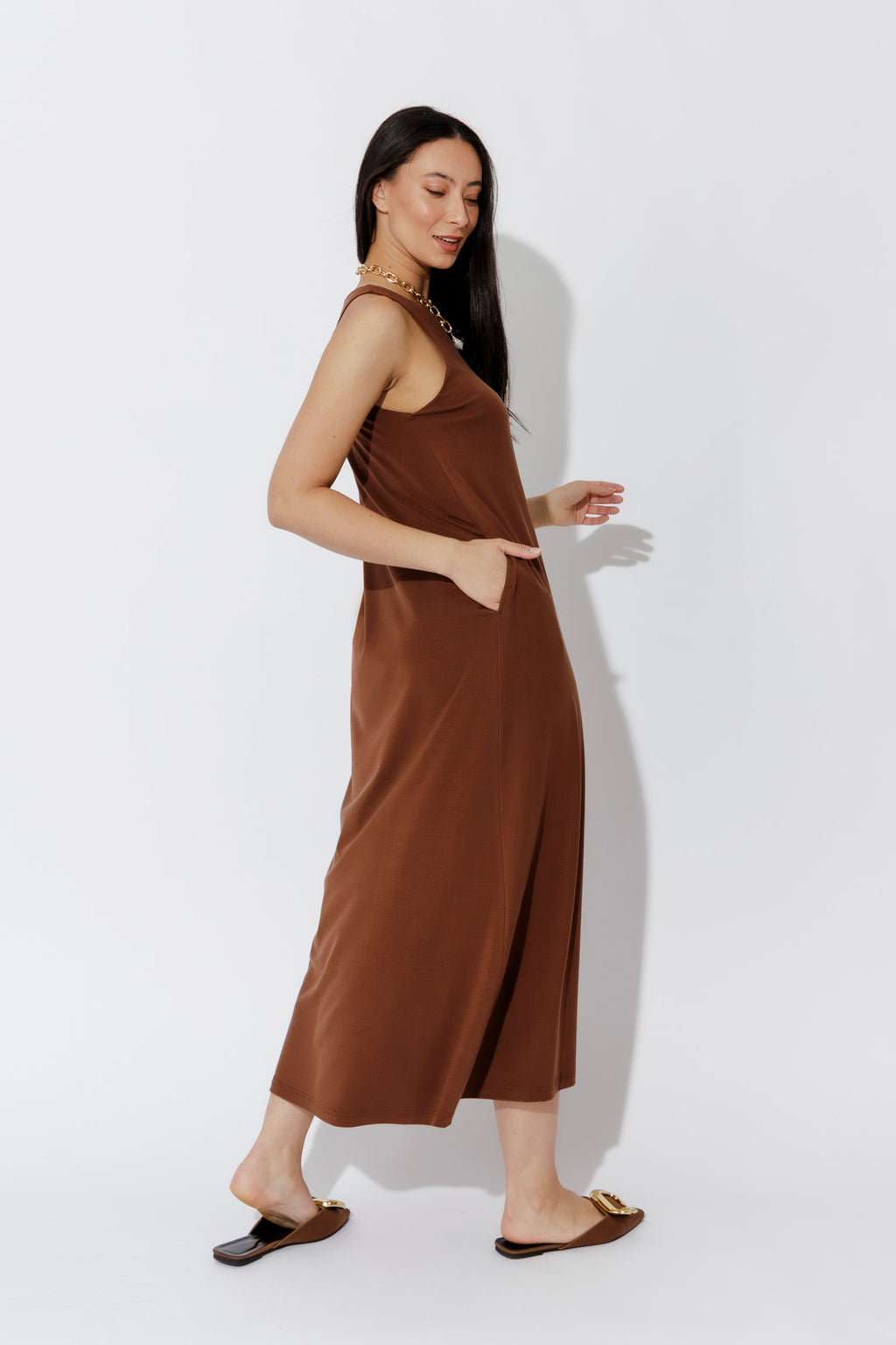 Brown Tencel Maxi Dress