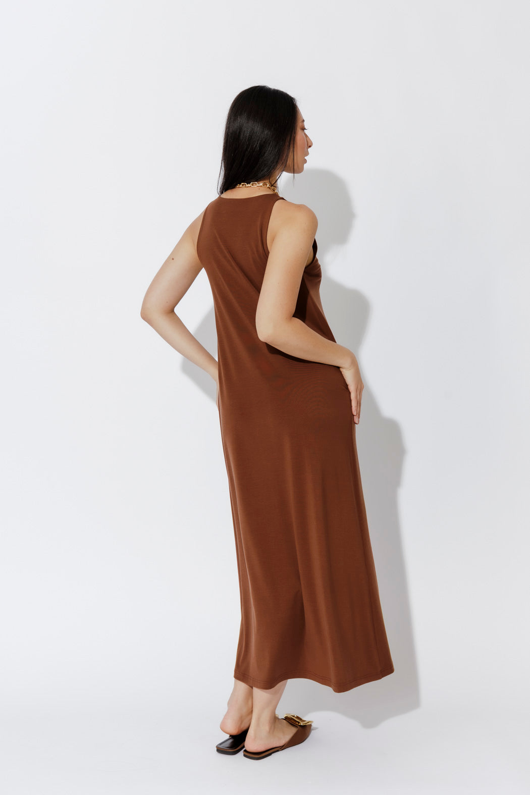 Brown Tencel Maxi Dress