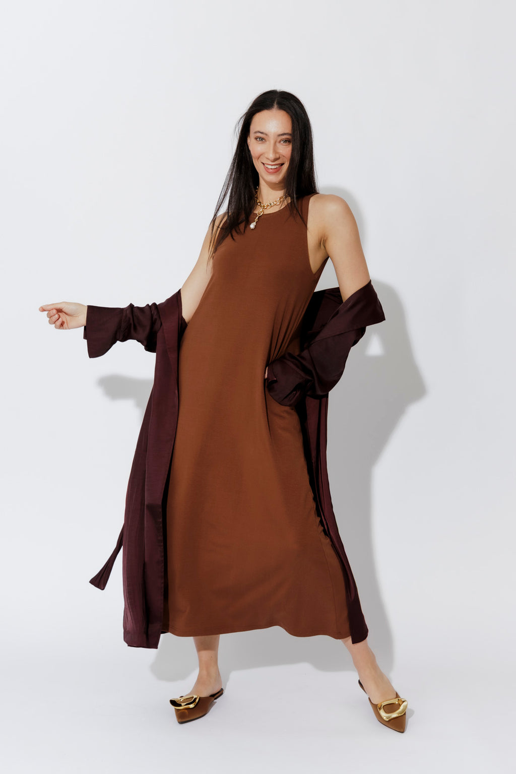 Brown Tencel Maxi Dress
