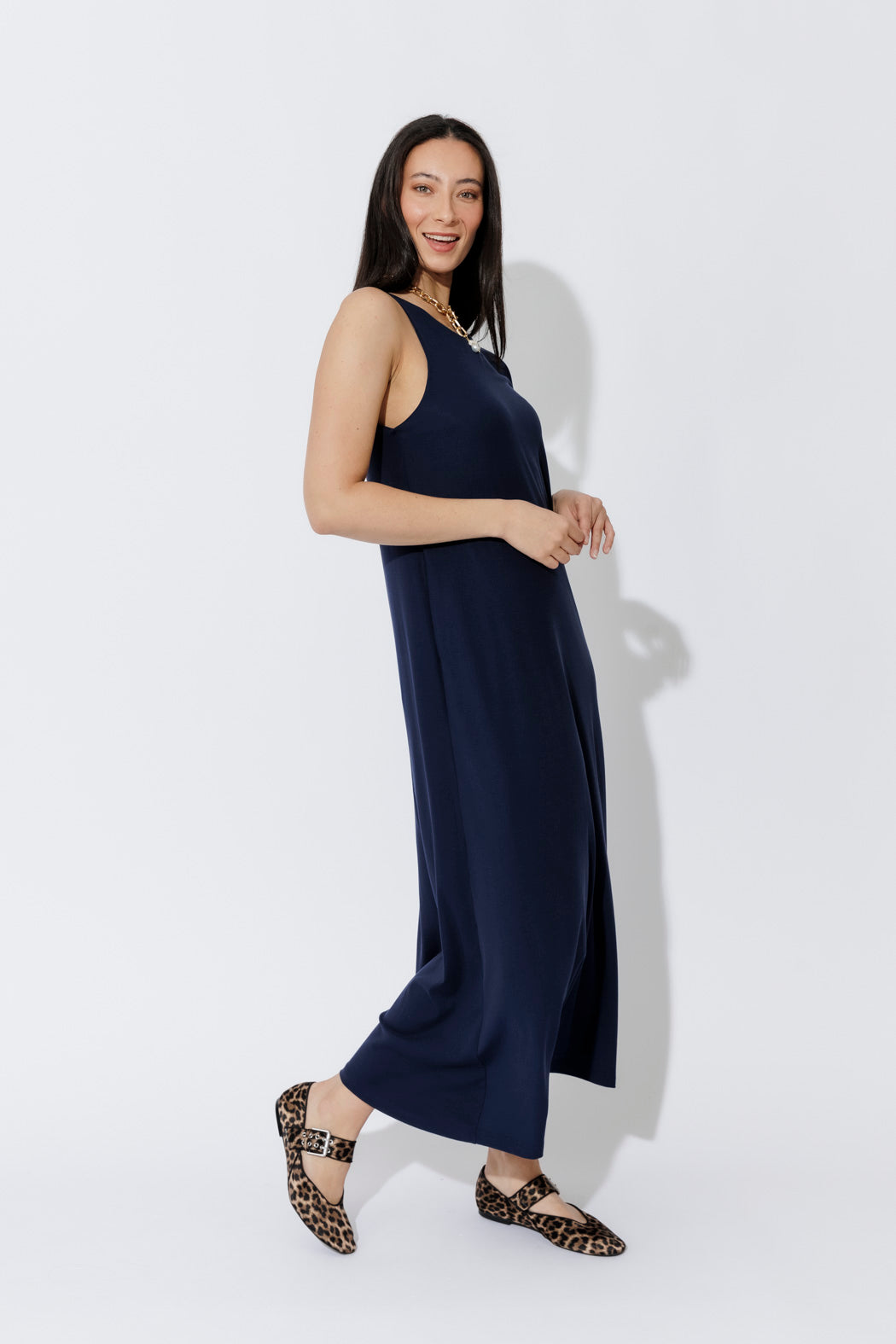 Navy Tencel Maxi Dress