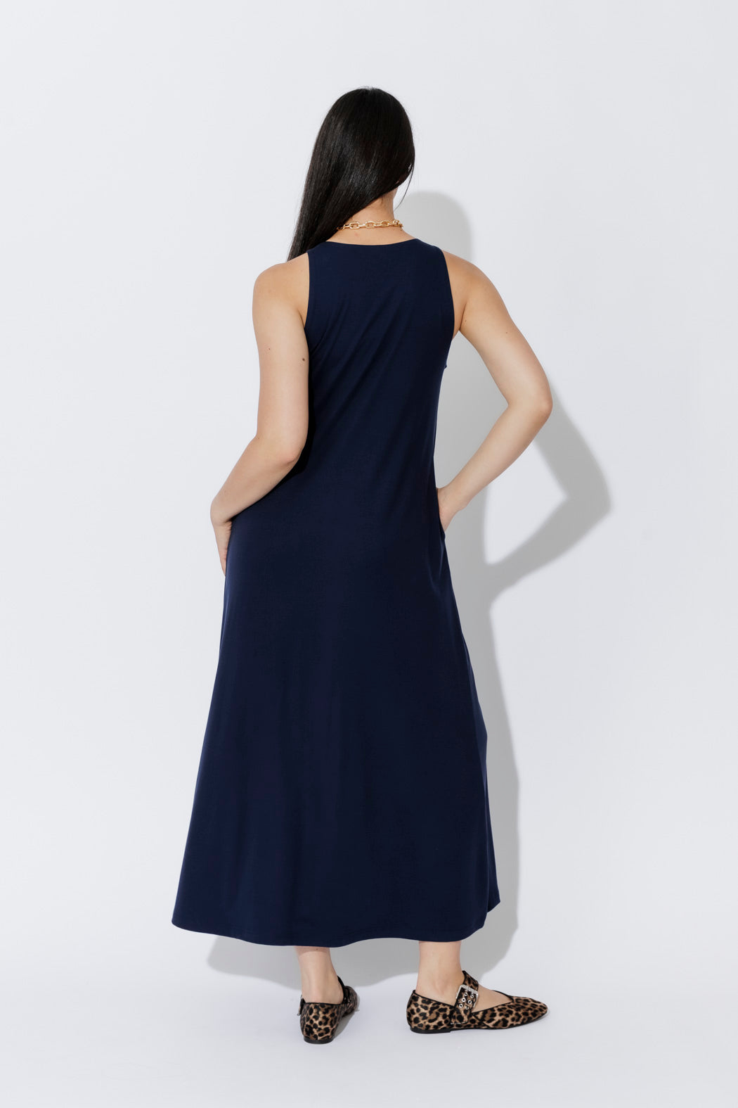 Navy Tencel Maxi Dress