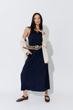Navy Tencel Maxi Dress