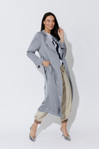 Silver Metallic Trench Coat