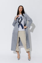 Silver Metallic Trench Coat