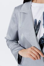 Silver Metallic Trench Coat